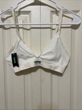 SYRN white Cotton Bralette - Soft Everyday Comfort